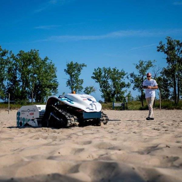 AWRI drone picks up trash on West Michigan beach